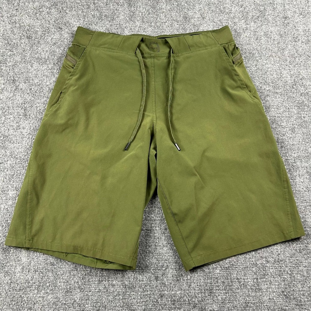 Hylete Athletic Shorts Mens Small Olive Green Zipper Pockets Training Gym